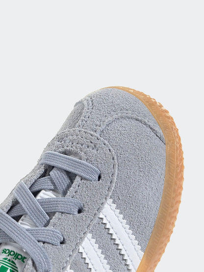 adidas Originals Grey Gazelle Comfort Closure Elastic Laces Infant Trainers image 9
