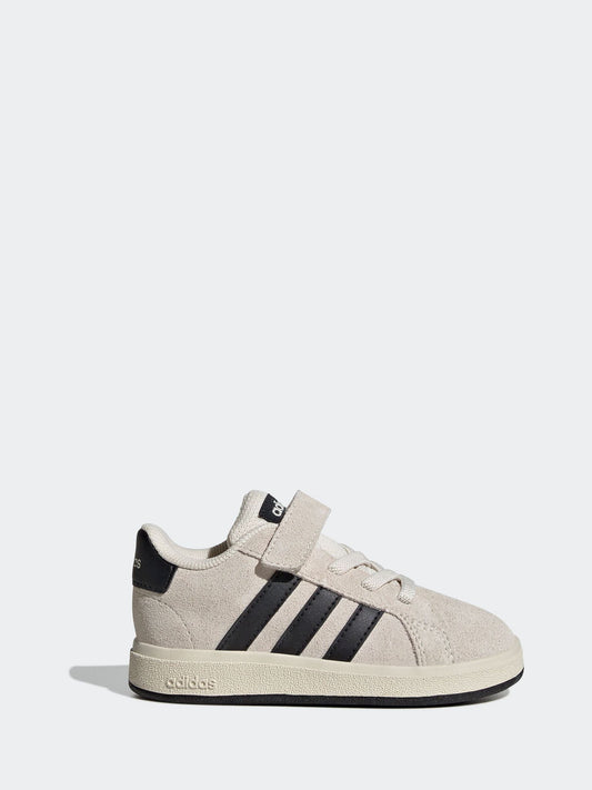 adidas Ash Grey Grand Court 2.0 Elastic Lace Infant Trainers image 1