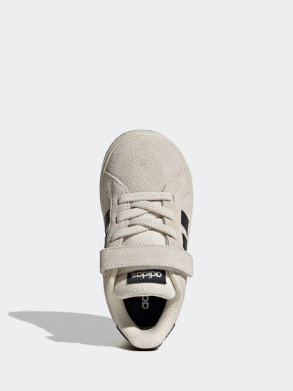 adidas Ash Grey Grand Court 2.0 Elastic Lace Infant Trainers image 6