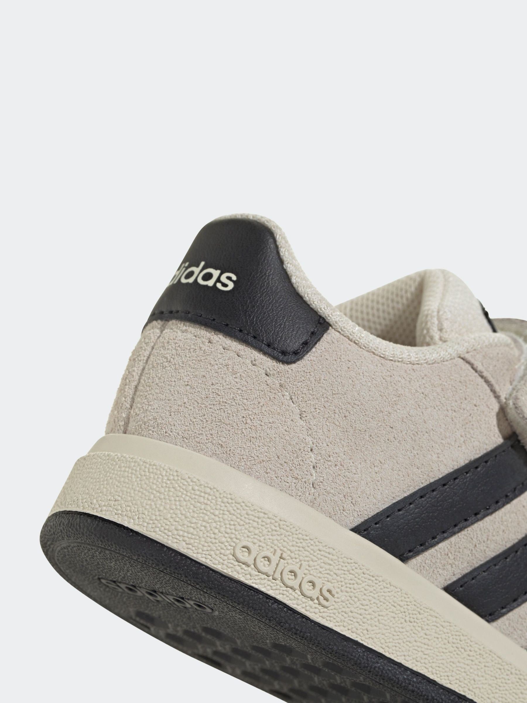 adidas Ash Grey Grand Court 2.0 Elastic Lace Infant Trainers image 9