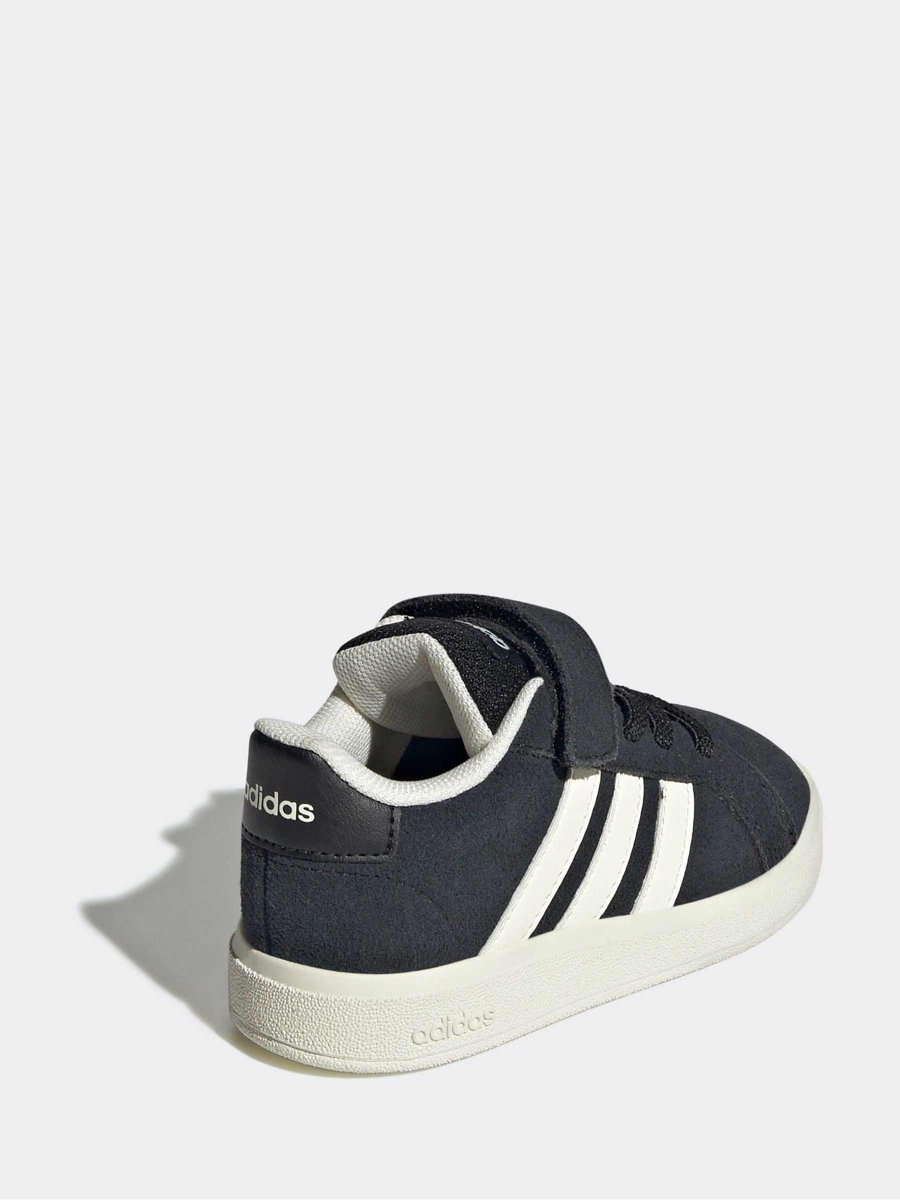 adidas Black Grand Court 2.0 Elastic Lace Infant Trainers image 4