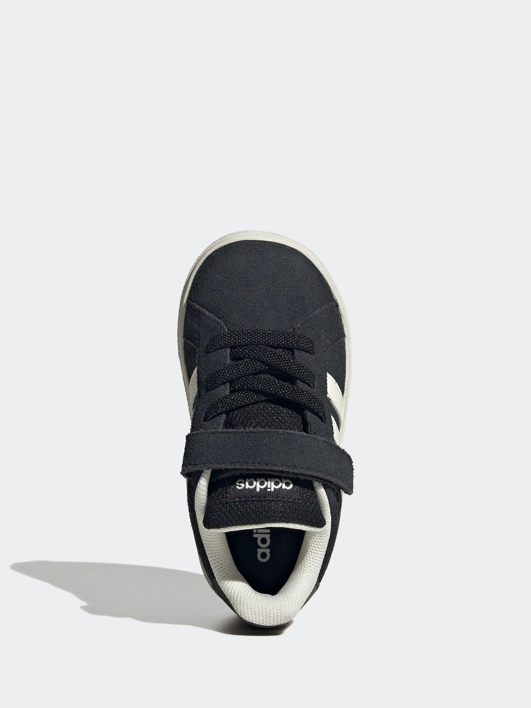 adidas Black Grand Court 2.0 Elastic Lace Infant Trainers image 6