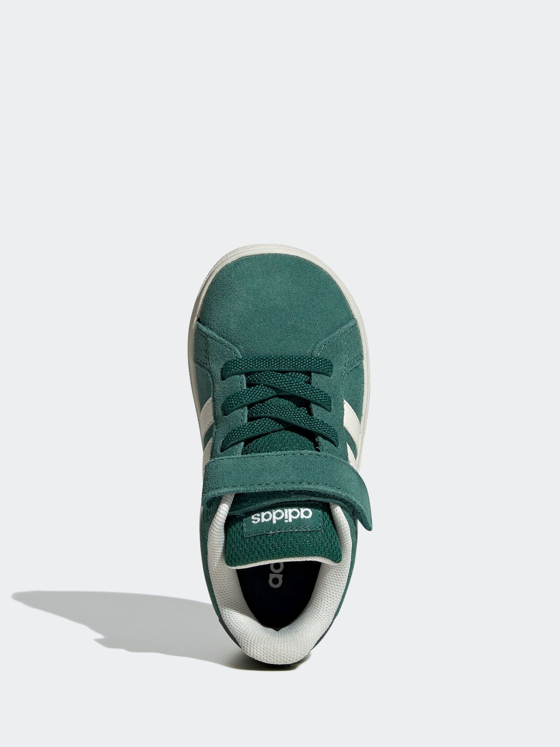 adidas Green Grand Court 2.0 Elastic Lace Infant Trainers image 6