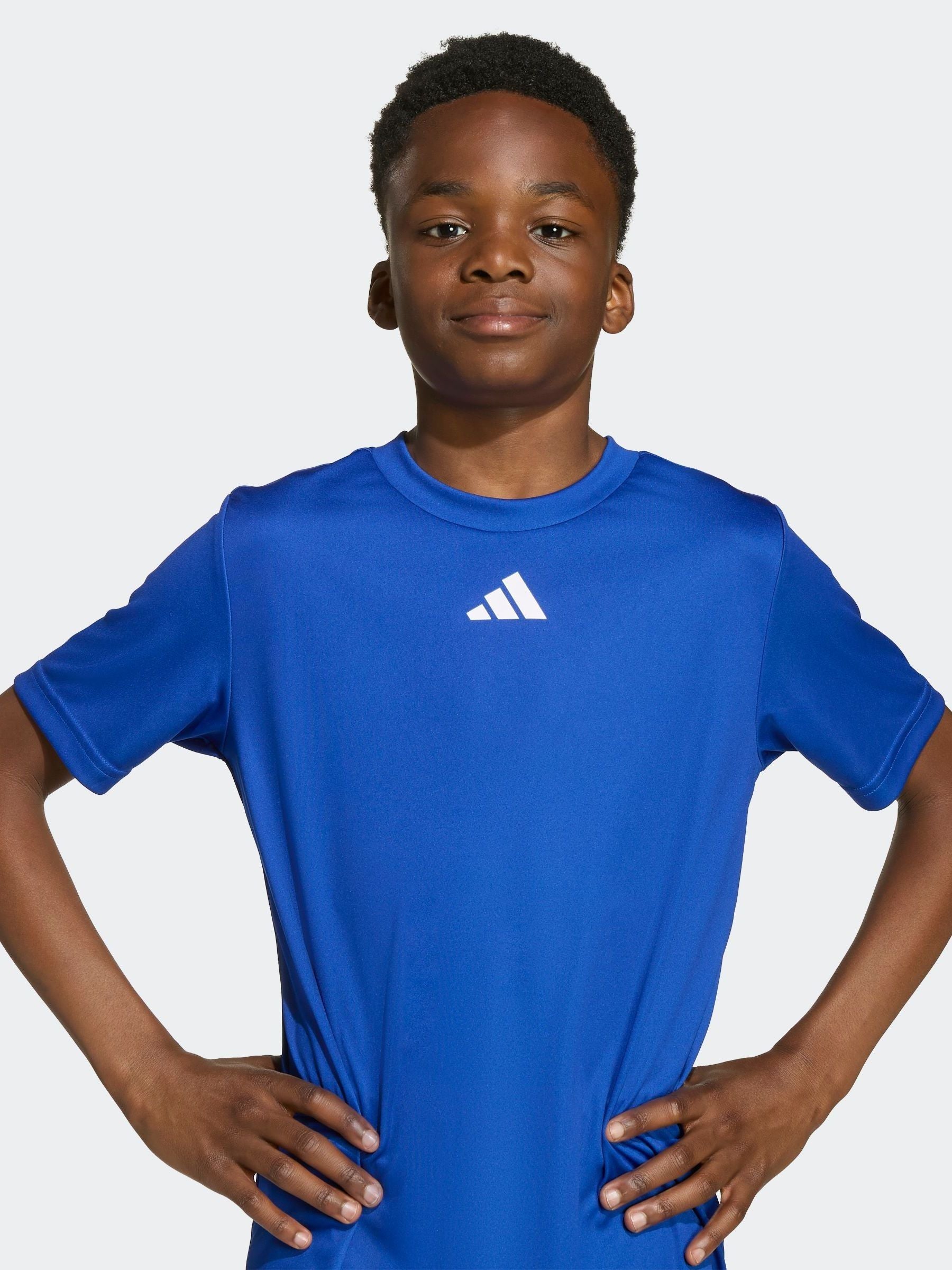 Dsiney Kidz - adidas Blue Train Essentials 3-Stripes Kids T-Shirt & Shorts Set image 4
