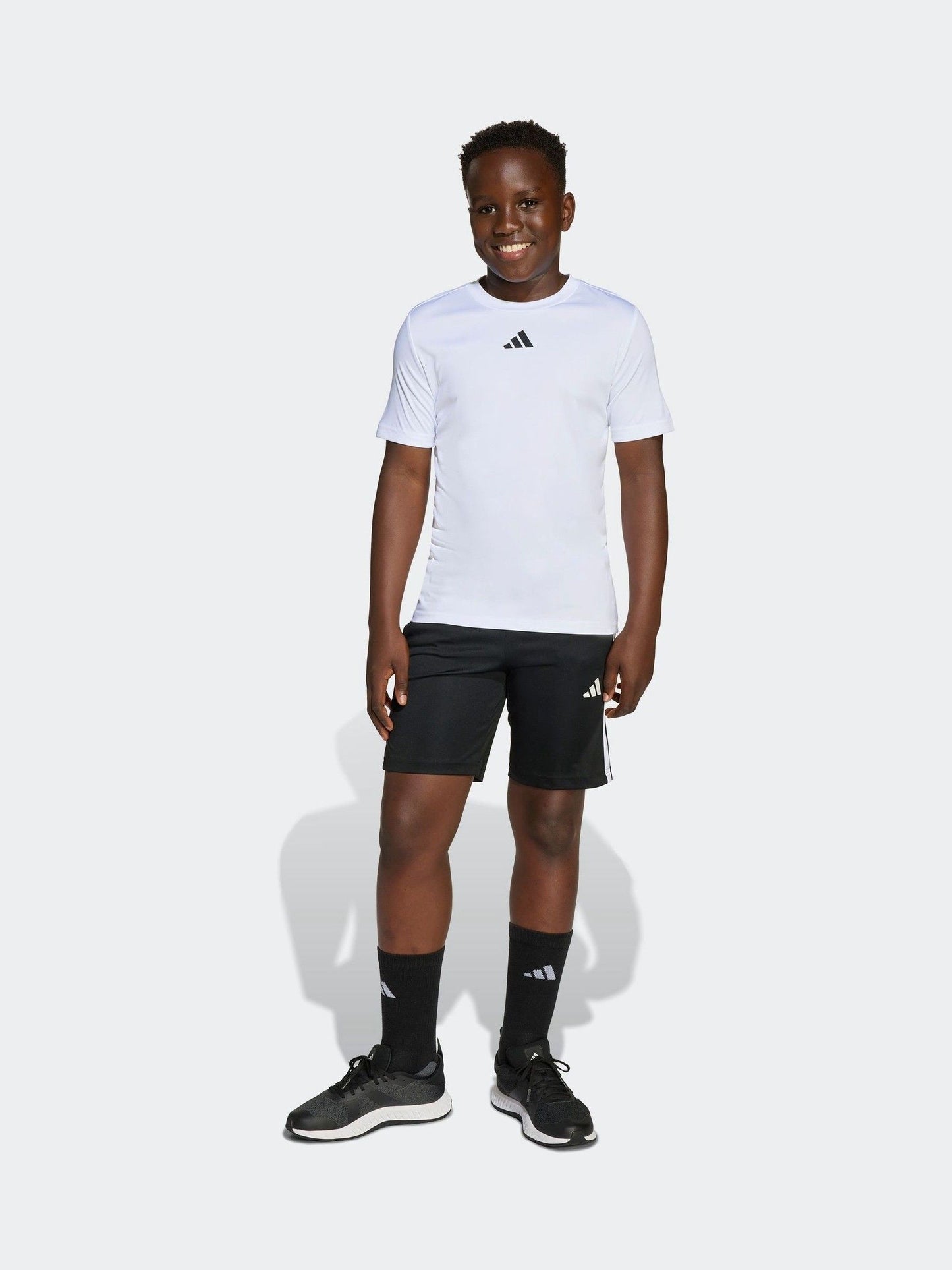 Dsiney Kidz - adidas White Train Essentials 3-Stripes Kids T-Shirt & Shorts Set image 1