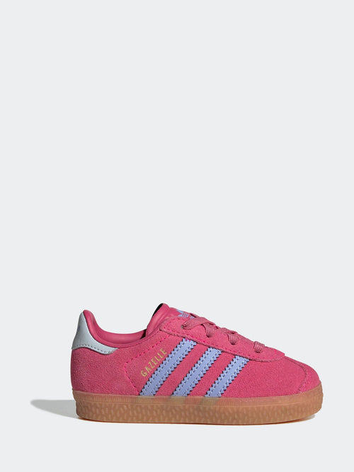 adidas Originals Dark Pink Gazelle Comfort Closure Elastic Laces Infant Trainers image 1