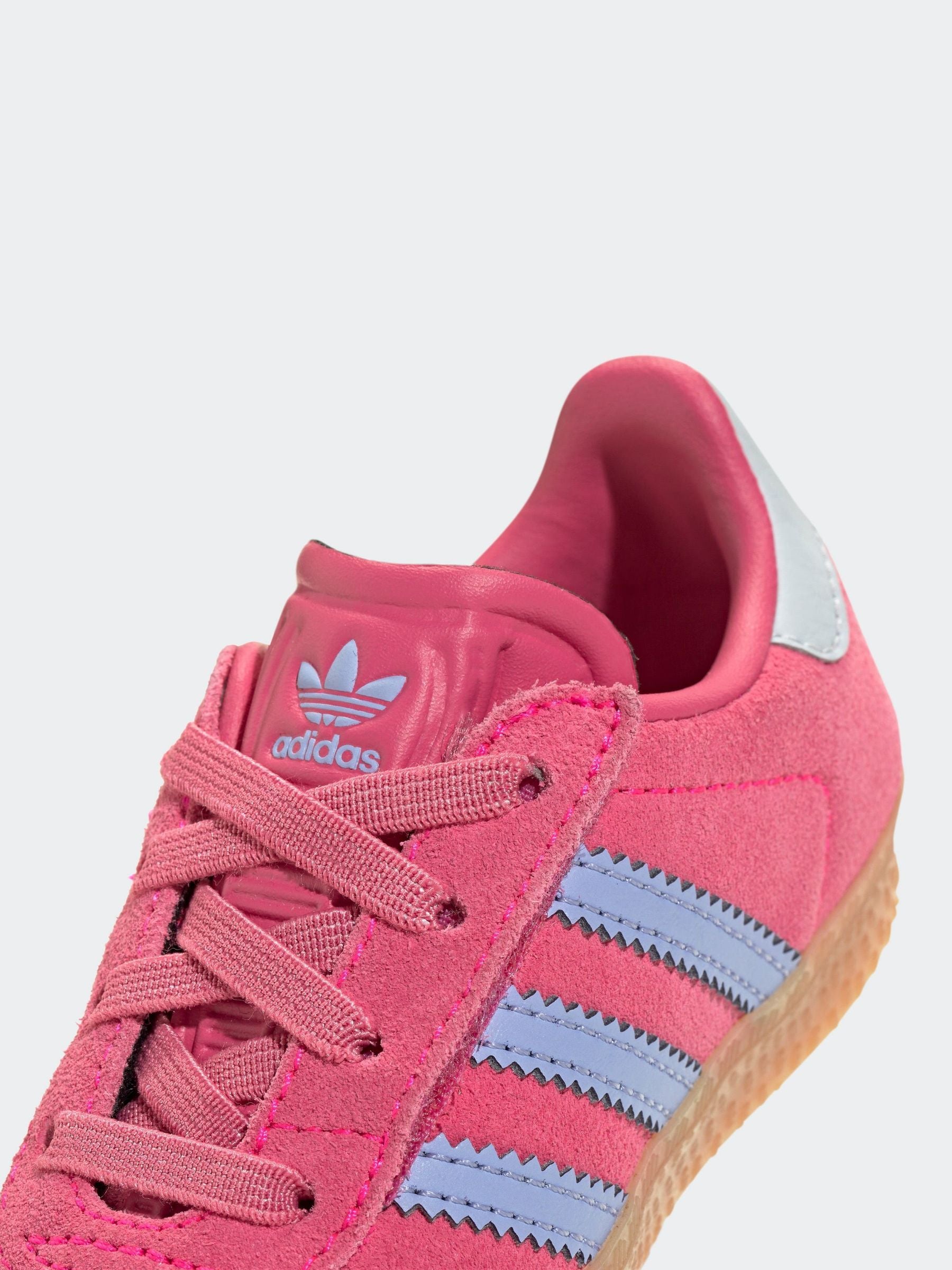adidas Originals Dark Pink Gazelle Comfort Closure Elastic Laces Infant Trainers image 9