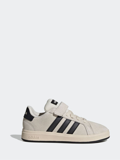 adidas Neutral Grand Court 00s Suede Elastic Lace Kids Trainers image 1
