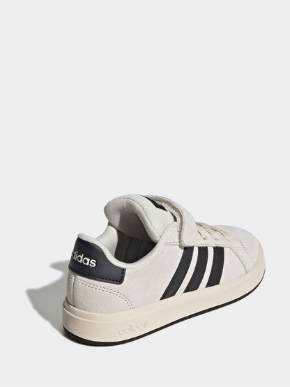 adidas Neutral Grand Court 00s Suede Elastic Lace Kids Trainers image 4