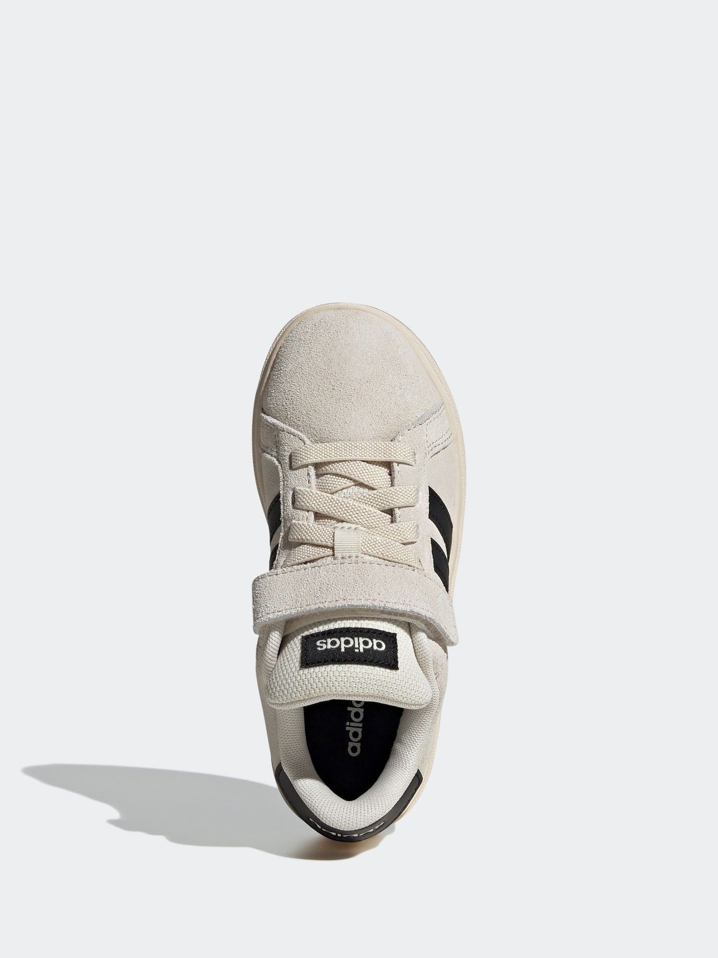 adidas Neutral Grand Court 00s Suede Elastic Lace Kids Trainers image 5