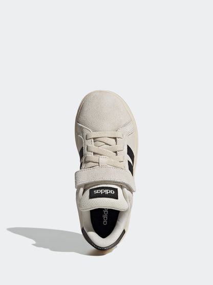 adidas Neutral Grand Court 00s Suede Elastic Lace Kids Trainers image 5