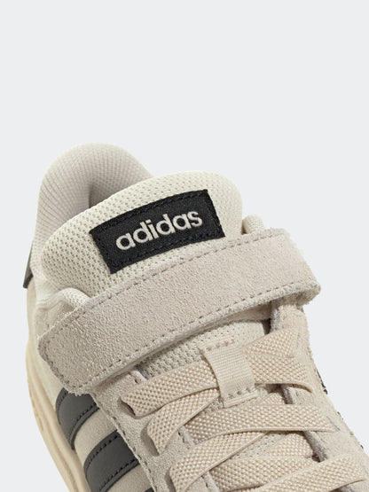 adidas Neutral Grand Court 00s Suede Elastic Lace Kids Trainers image 8