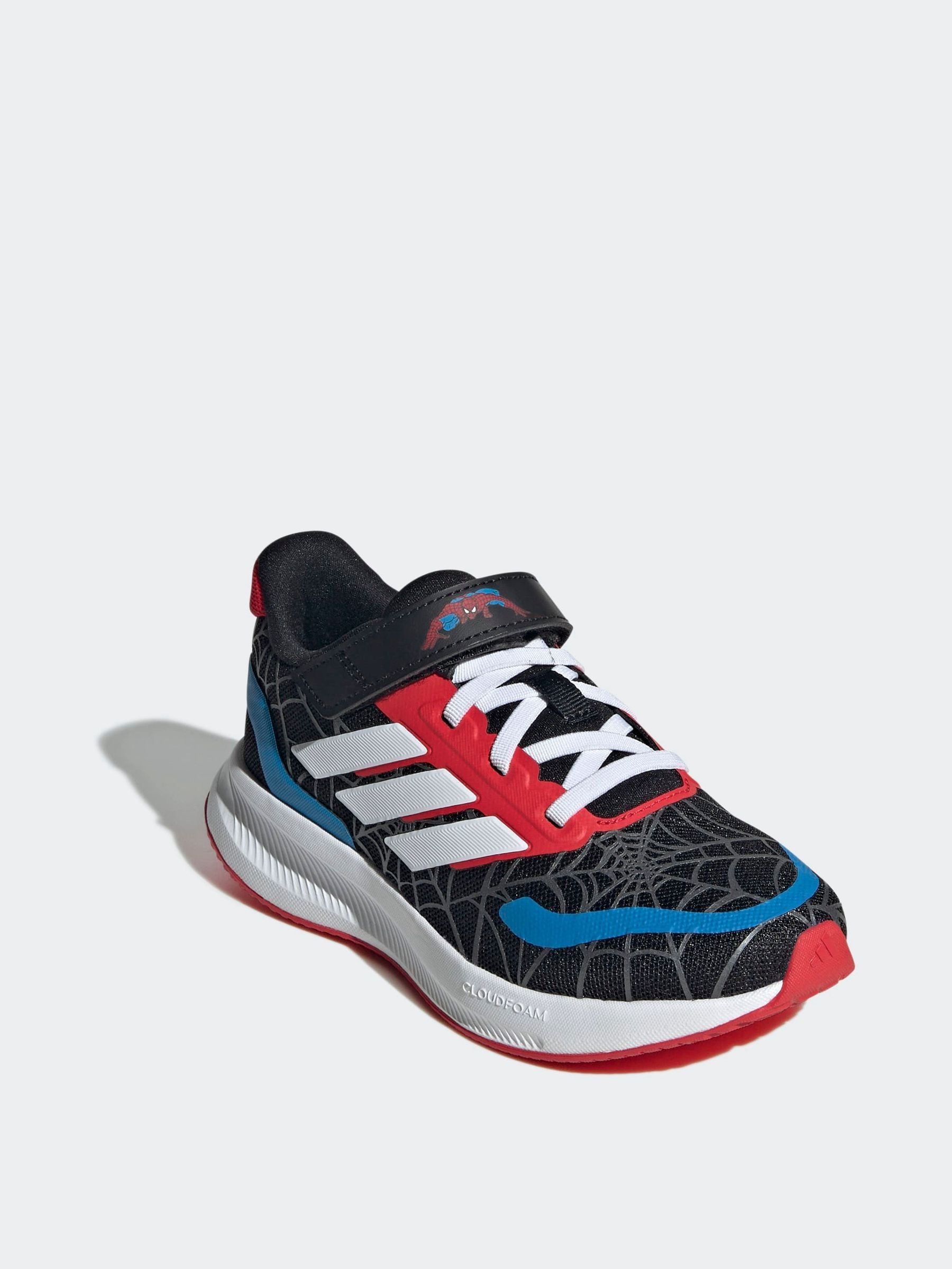 adidas Black Marvel Spider-Man Runfalcon Hook and Loop Kids Trainers image 4