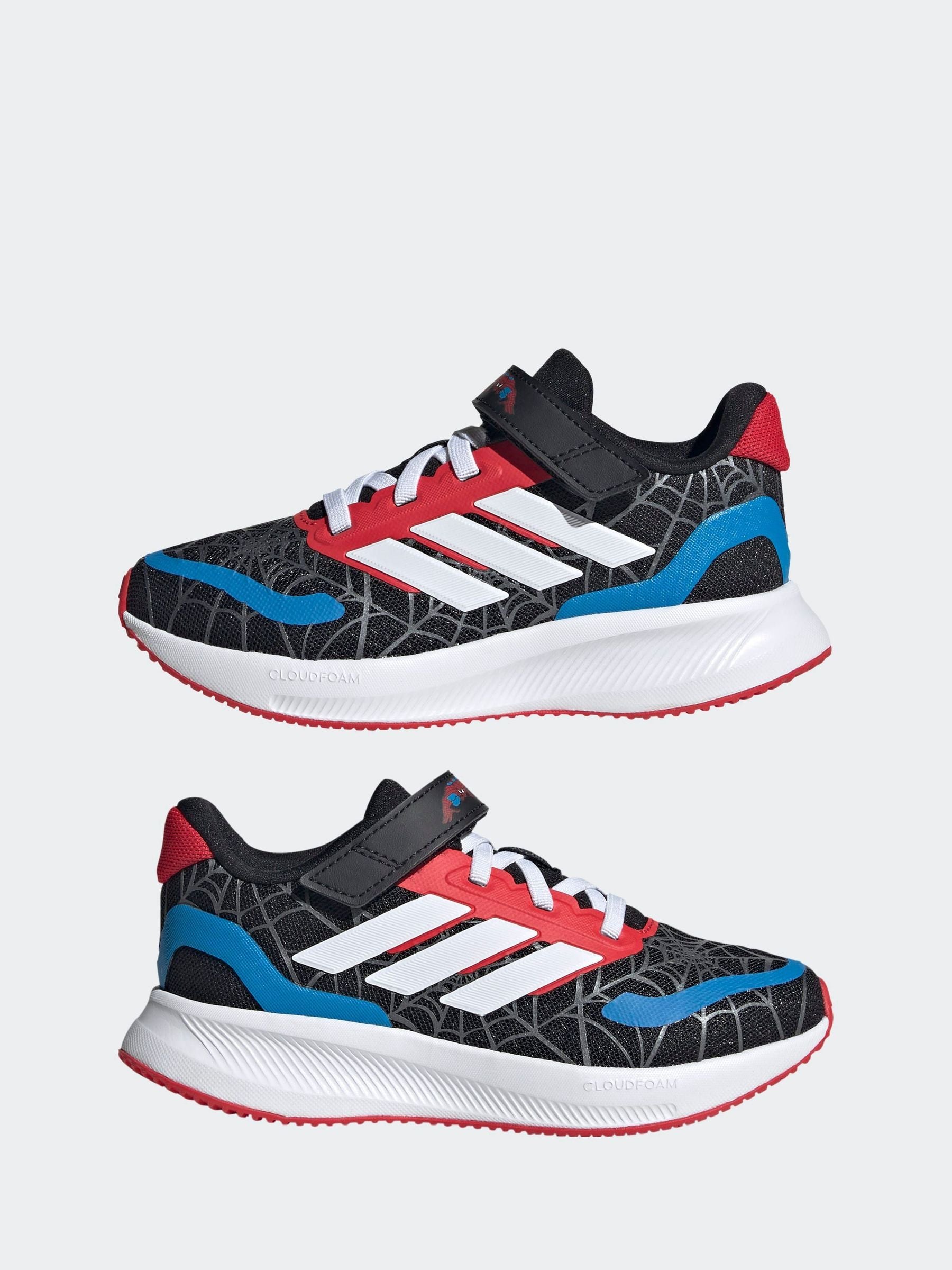 adidas Black Marvel Spider-Man Runfalcon Hook and Loop Kids Trainers image 8