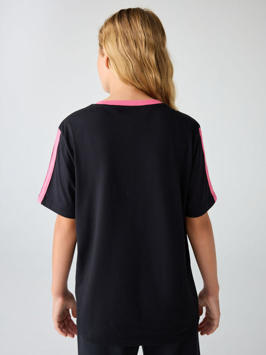 Dsiney Kidz - adidas Black/Pink Essentials Kids T-Shirt image 2