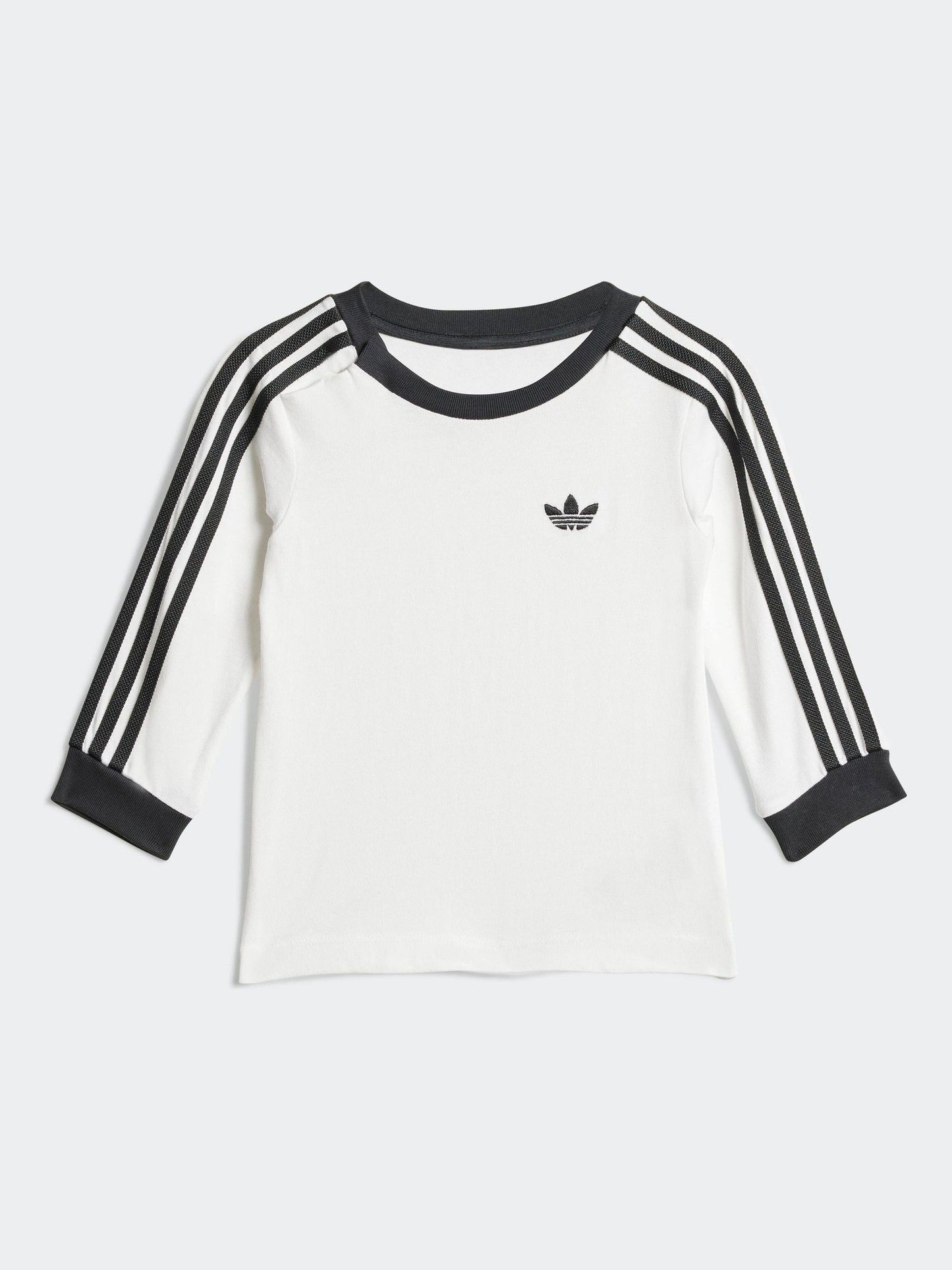 adidas Originals White Long Sleeve Infant Kids T-Shirt and Denim Leggings Set image 2