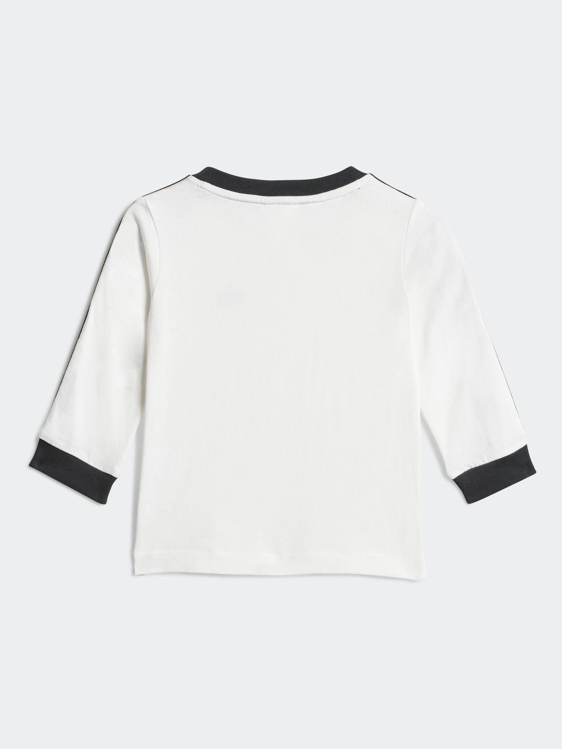 adidas Originals White Long Sleeve Infant Kids T-Shirt and Denim Leggings Set image 3