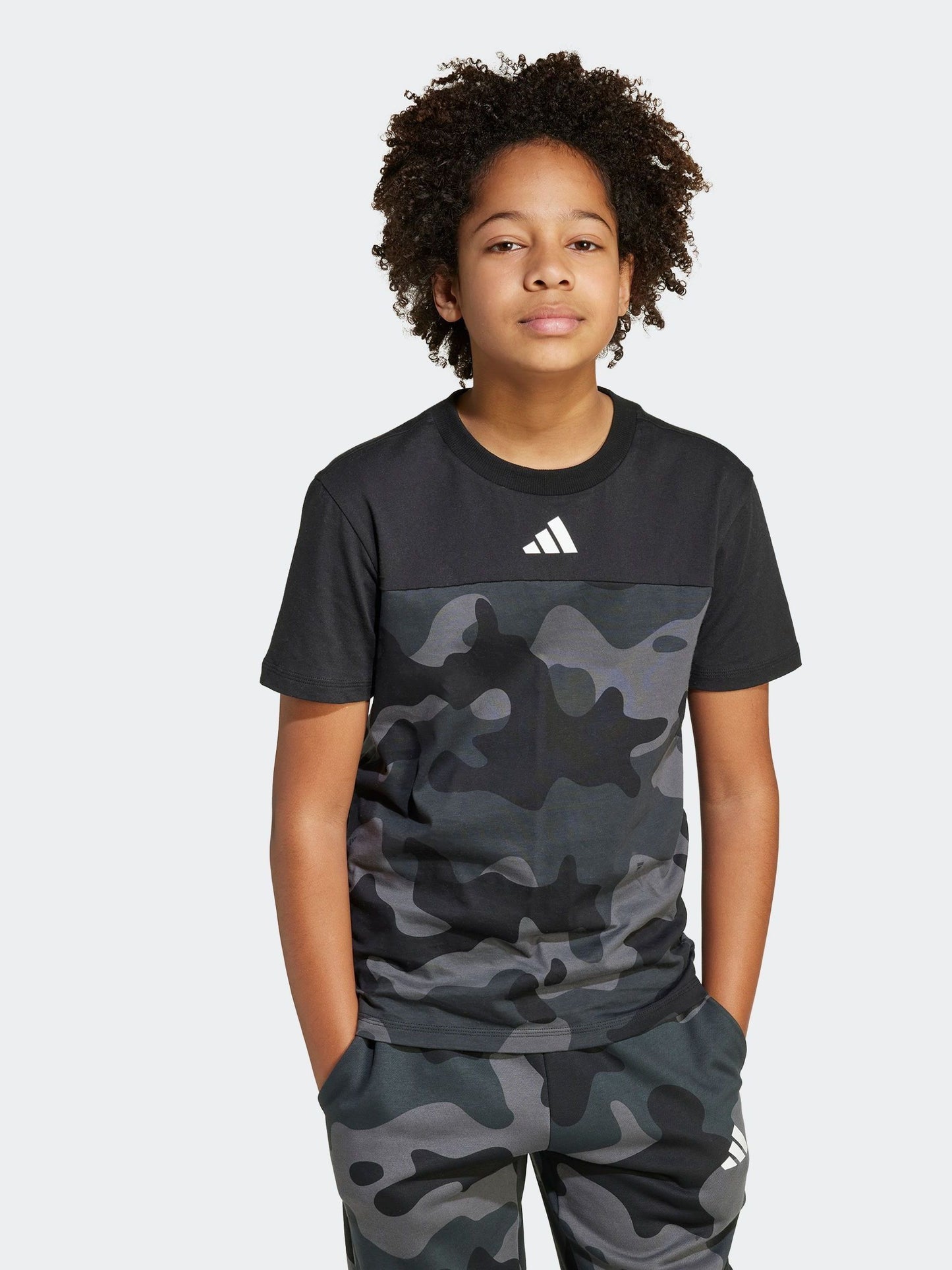 Dsiney Kidz - adidas Black Essentials Camo Cotton Kids T-Shirt image 1
