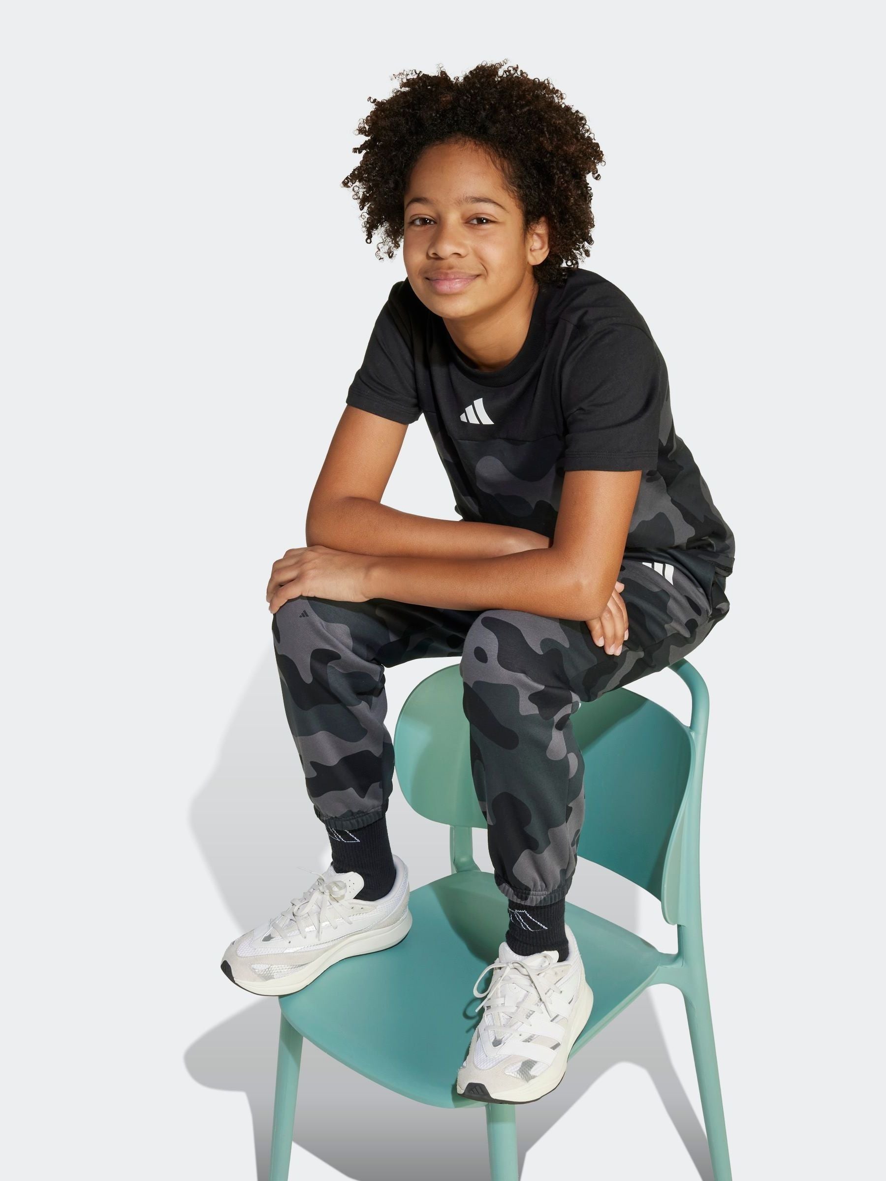 Dsiney Kidz - adidas Black Essentials Camo Cotton Kids T-Shirt image 3