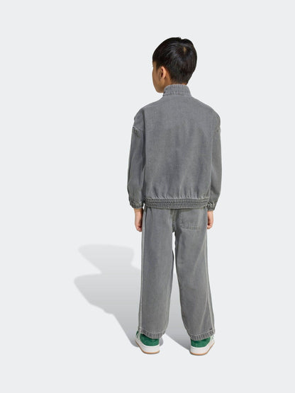 Dsiney Kidz - adidas Originals Grey Denim Zip Crew Kids Sweatshirt & Joggers Set image 2