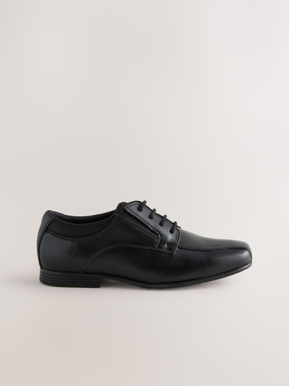 Black Standard Fit (F) Lace-Up Leather School Shoes image 2