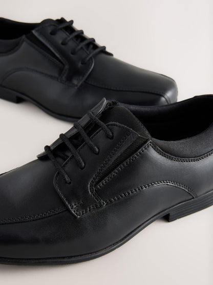 Black Standard Fit (F) Lace-Up Leather School Shoes image 3