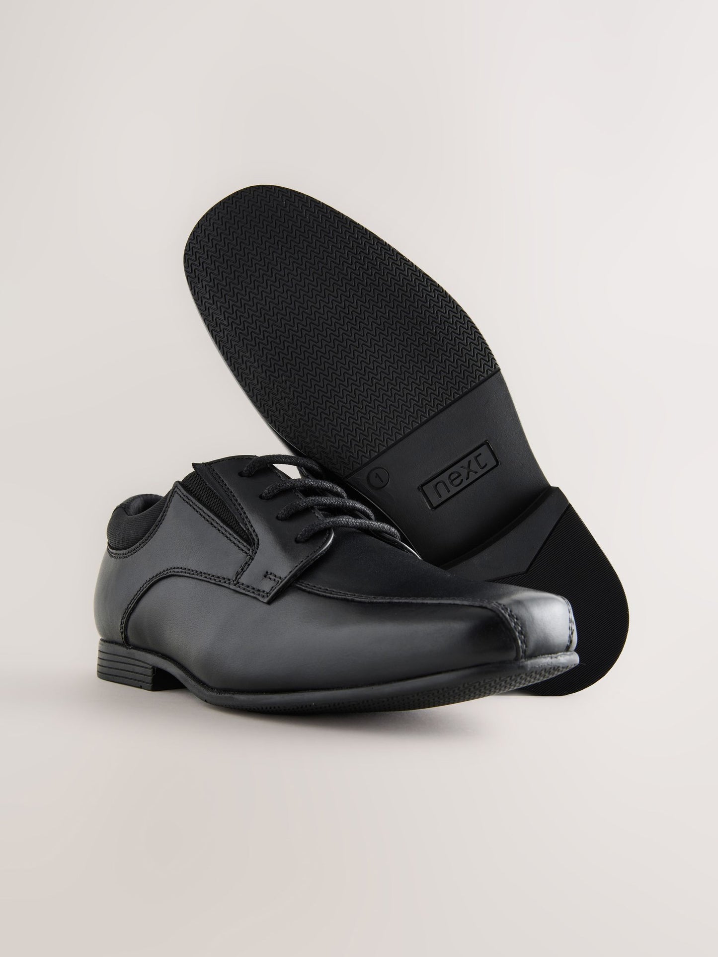 Black Standard Fit (F) Lace-Up Leather School Shoes image 4