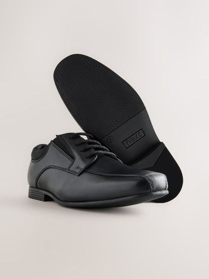 Black Standard Fit (F) Lace-Up Leather School Shoes image 4