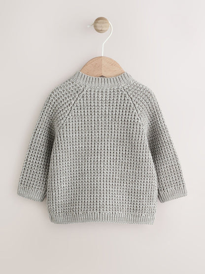 Dsiney Kidz - Grey Crochet Flowers Baby Knitted Cardigan (0mths-3yrs) image 2