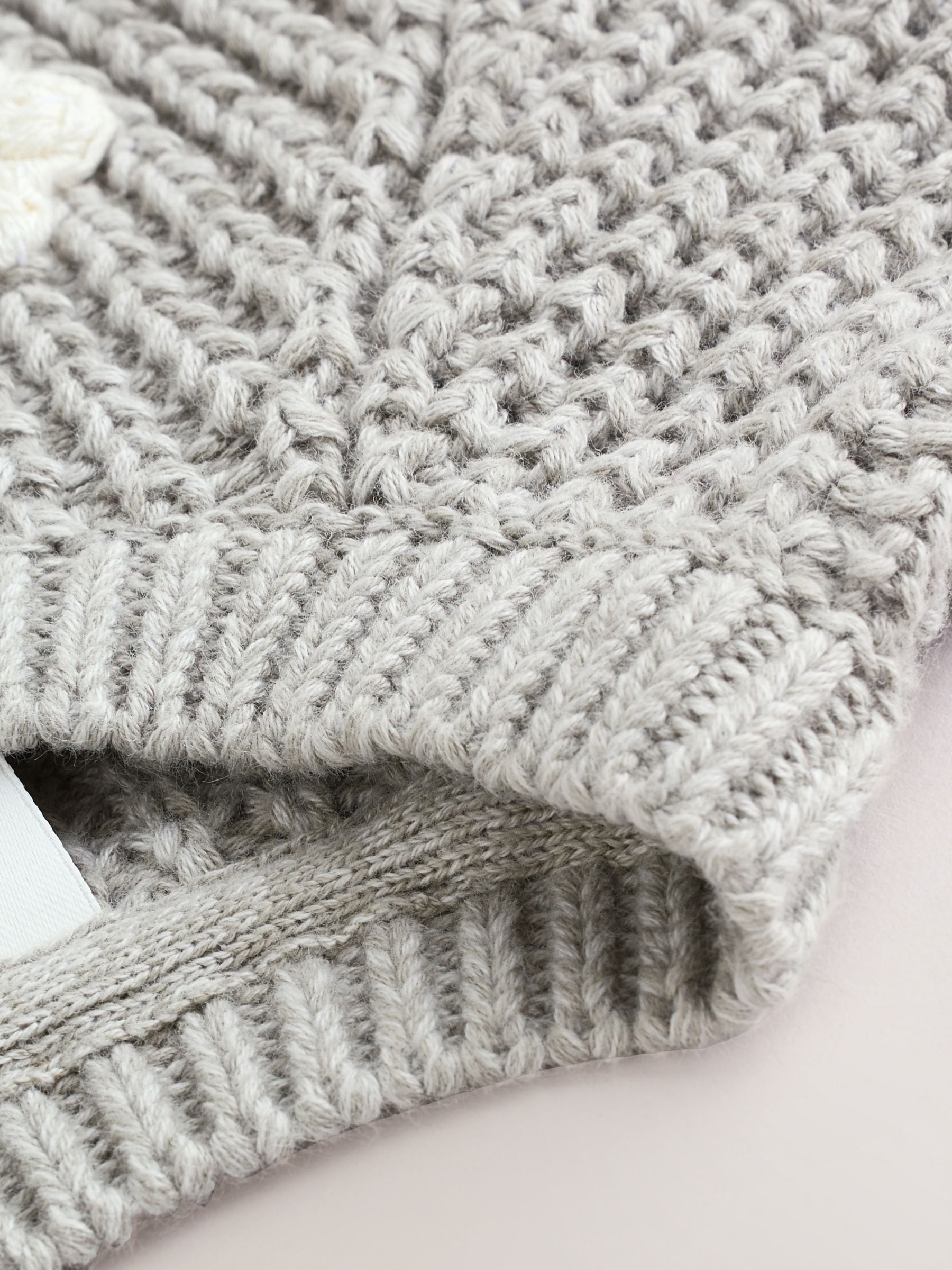 Dsiney Kidz - Grey Crochet Flowers Baby Knitted Cardigan (0mths-3yrs) image 4