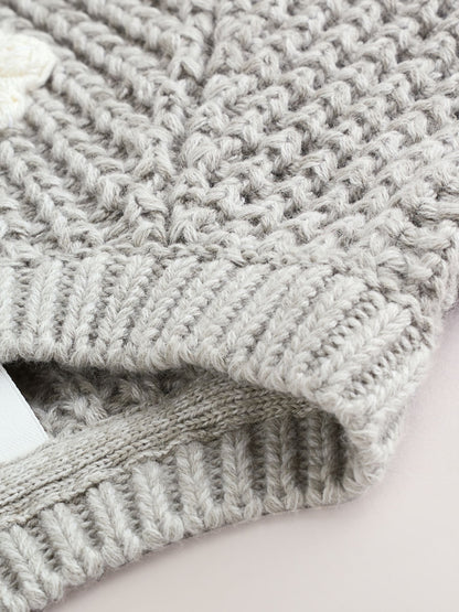 Dsiney Kidz - Grey Crochet Flowers Baby Knitted Cardigan (0mths-3yrs) image 4