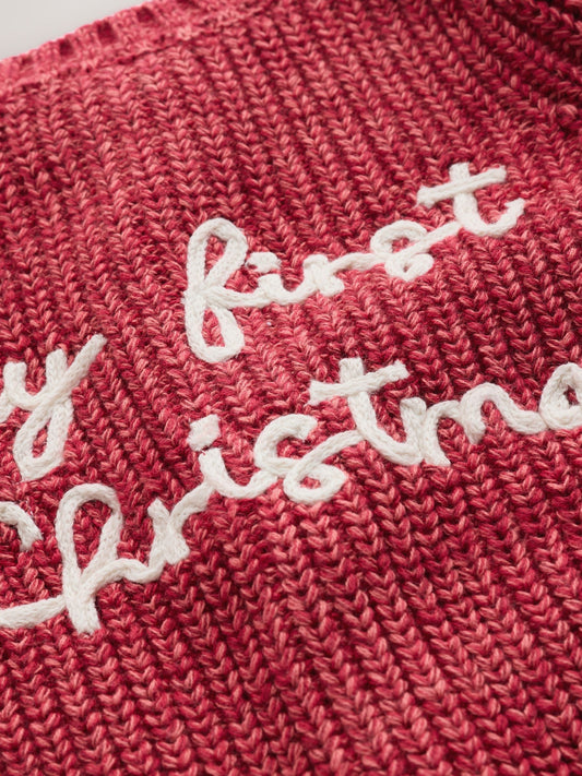 My First Christmas Knitted Baby Cardigan