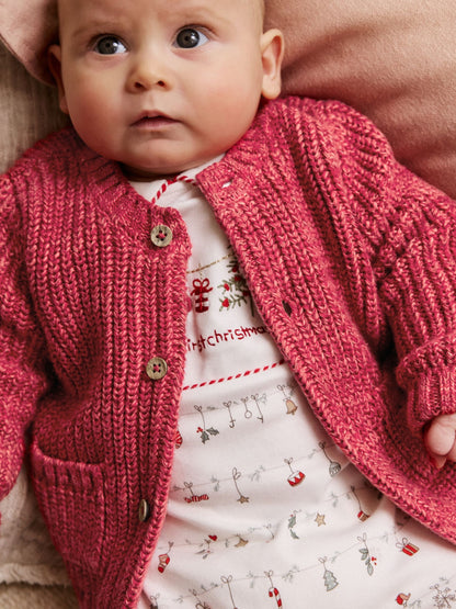 My First Christmas Knitted Baby Cardigan