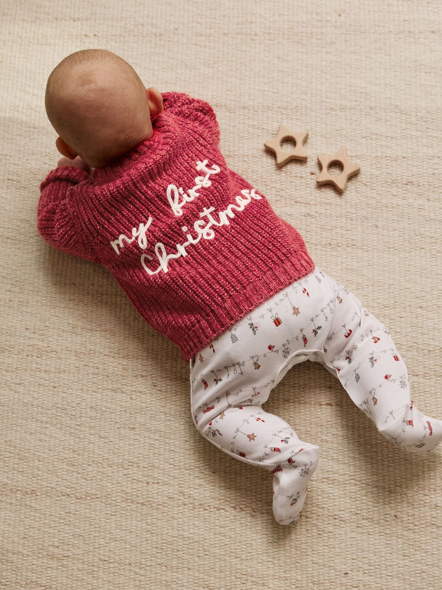 My First Christmas Knitted Baby Cardigan