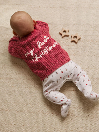 My First Christmas Knitted Baby Cardigan