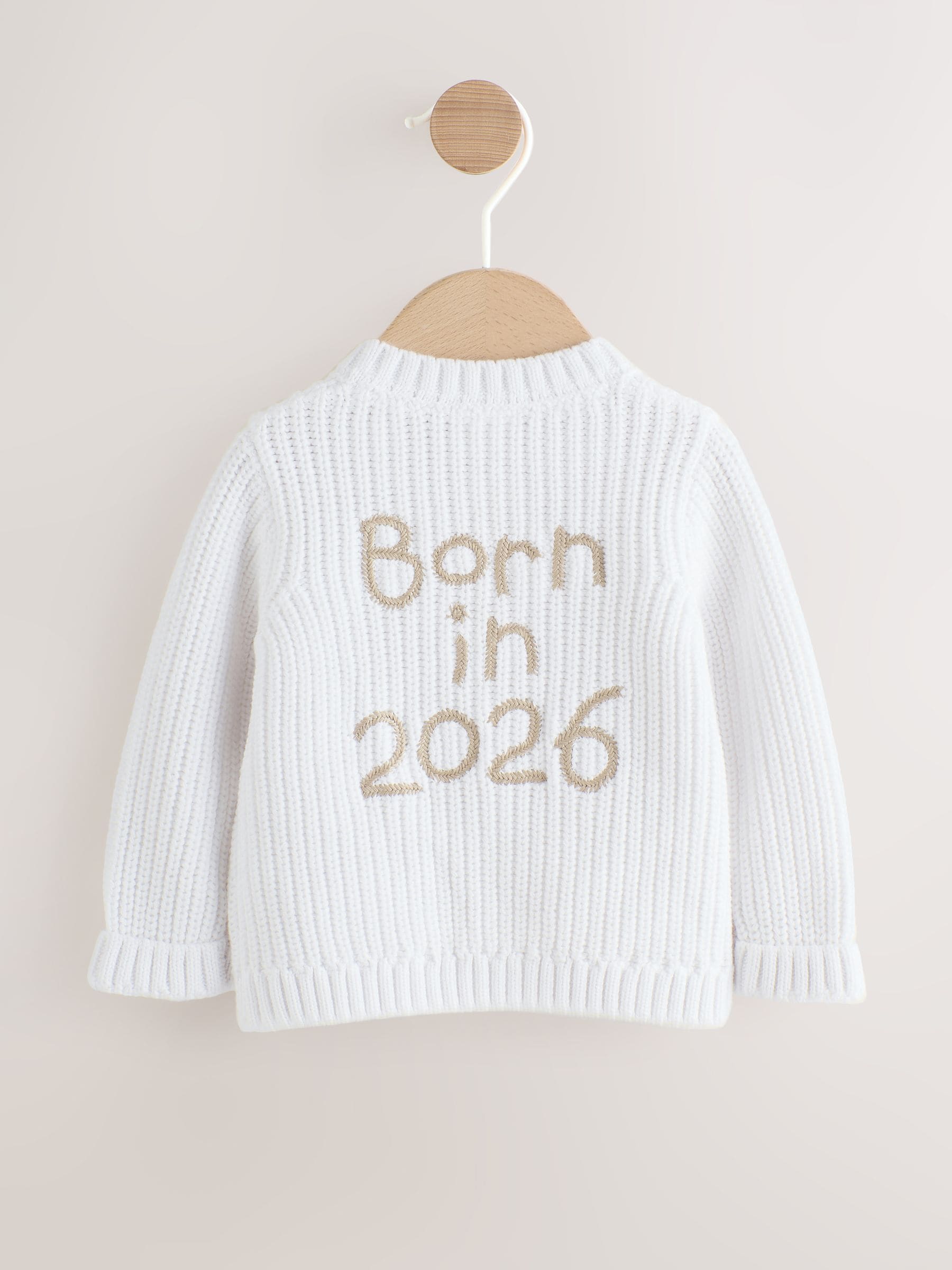Dsiney Kidz - White Born In 2026 Baby Cardigan image 1