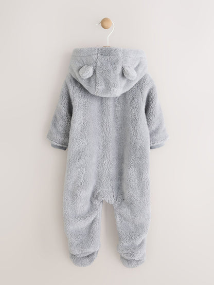 Grey Fleece Baby Pramsuit