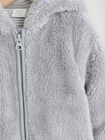 Grey Fleece Baby Pramsuit