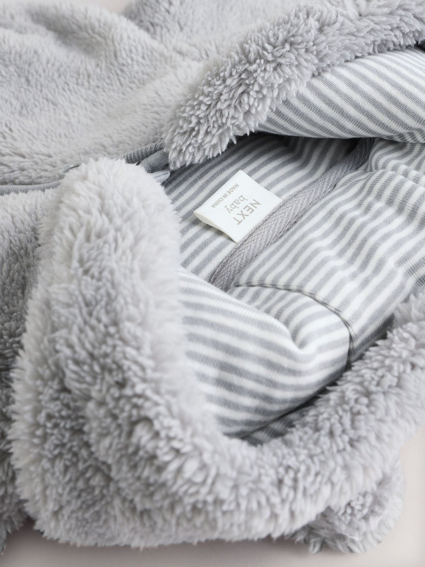 Grey Fleece Baby Pramsuit