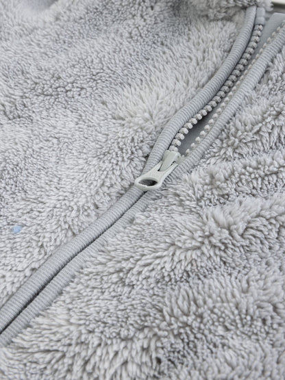 Grey Baby Fleece Pramsuit