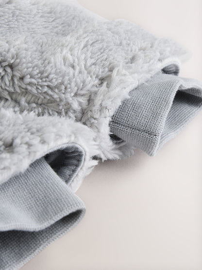 Grey Baby Fleece Pramsuit