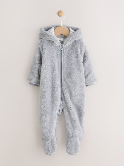 Grey Fleece Baby Pramsuit