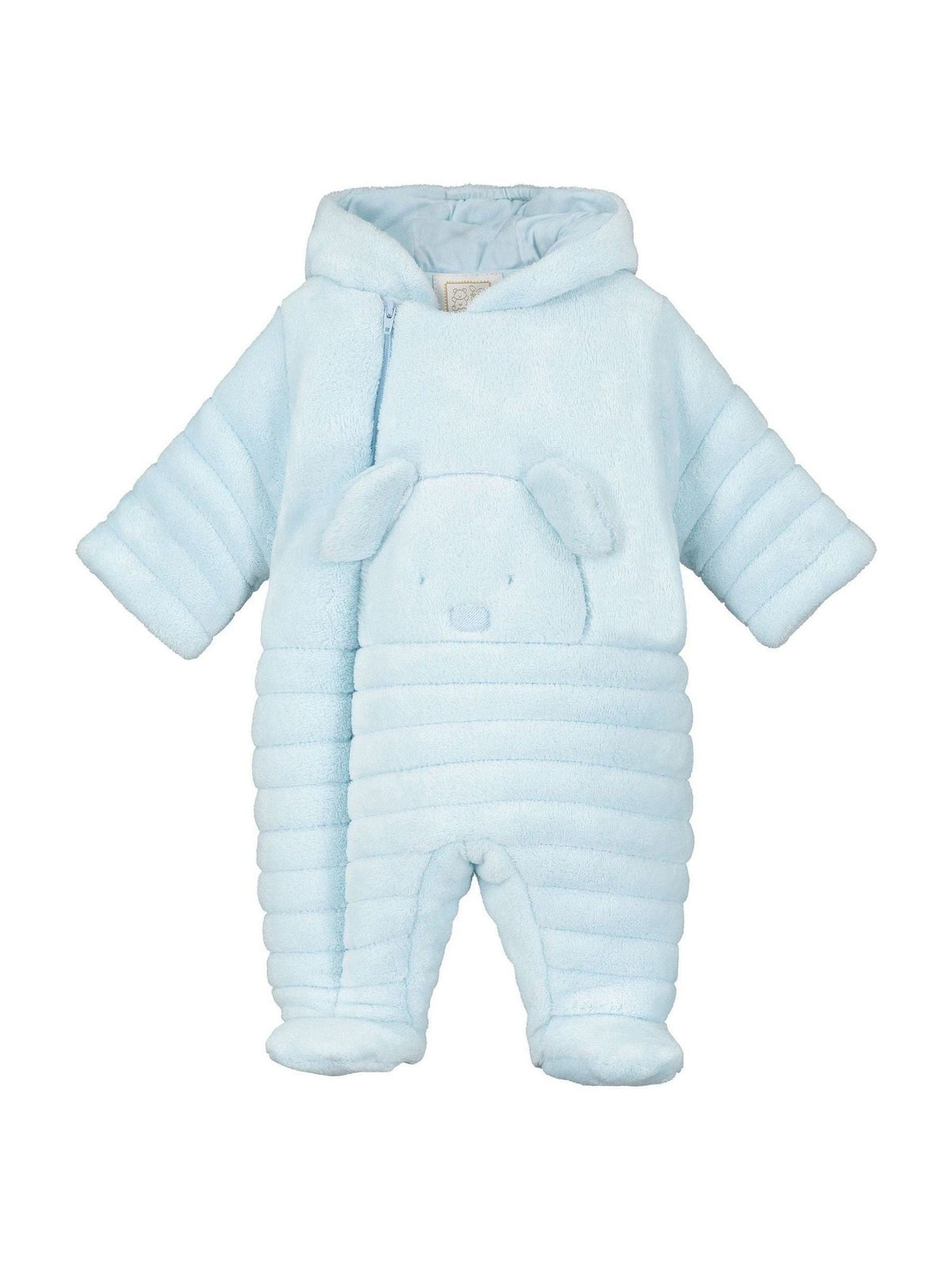 Dsiney Kidz - Emile Et Rose Blue Deep Pile Fleece Pramsuit With 3d Teddy image 3
