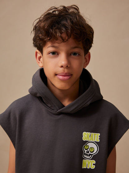 Camouflage Sleeveless Hoodie And Short Graphic Set