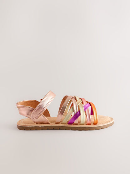 Metallic Wide Fit (G) Strap Sandals image 2