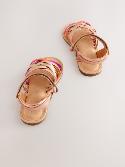Metallic Wide Fit (G) Strap Sandals image 3