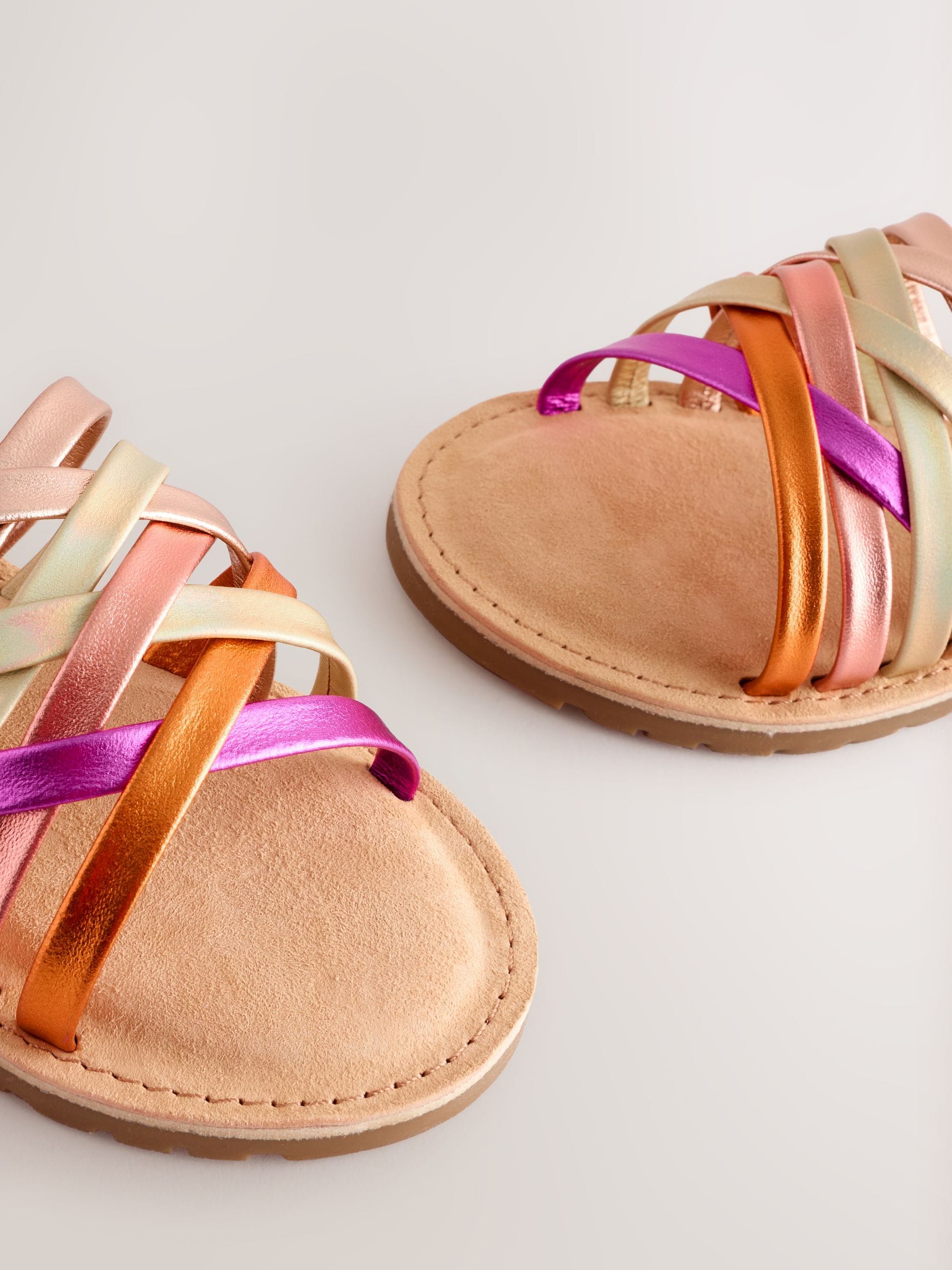 Metallic Wide Fit (G) Strap Sandals image 4