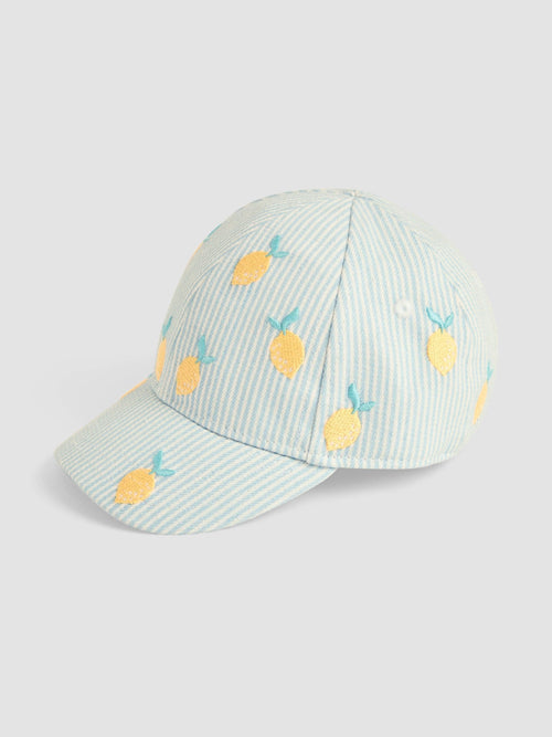 JoJo Maman Bébé Blue Embroidered Cap image 1