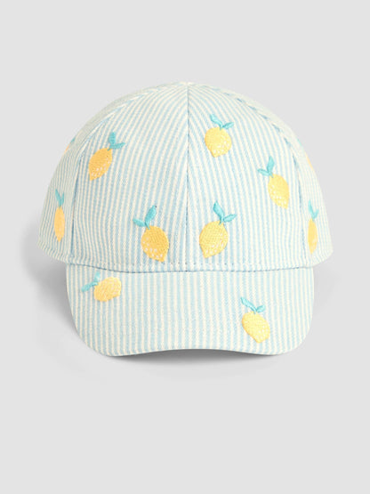 JoJo Maman Bébé Blue Embroidered Cap image 2