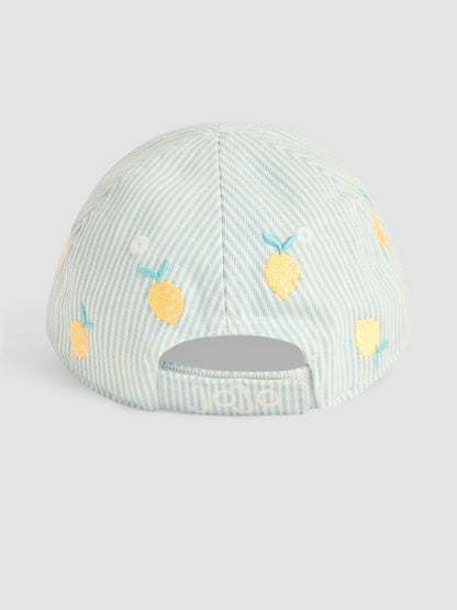 JoJo Maman Bébé Blue Embroidered Cap image 3